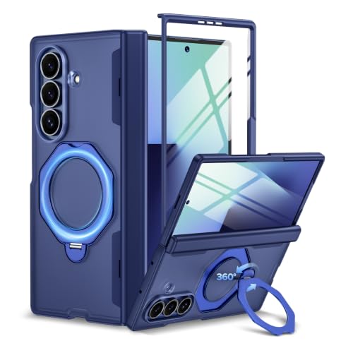 Coque Galaxy Z Fold 7 Bleu avec Support Voiture Magnétique pour Vos Déplacements