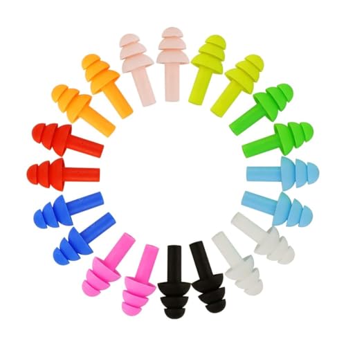 Image of Silicone Swimming Earplugs, Reusable Silicone Swimming Earplugs Soft and Flexible Ear Plugs for Swimming, Waterproof, Ear Plugs 10 Pairs Random Color