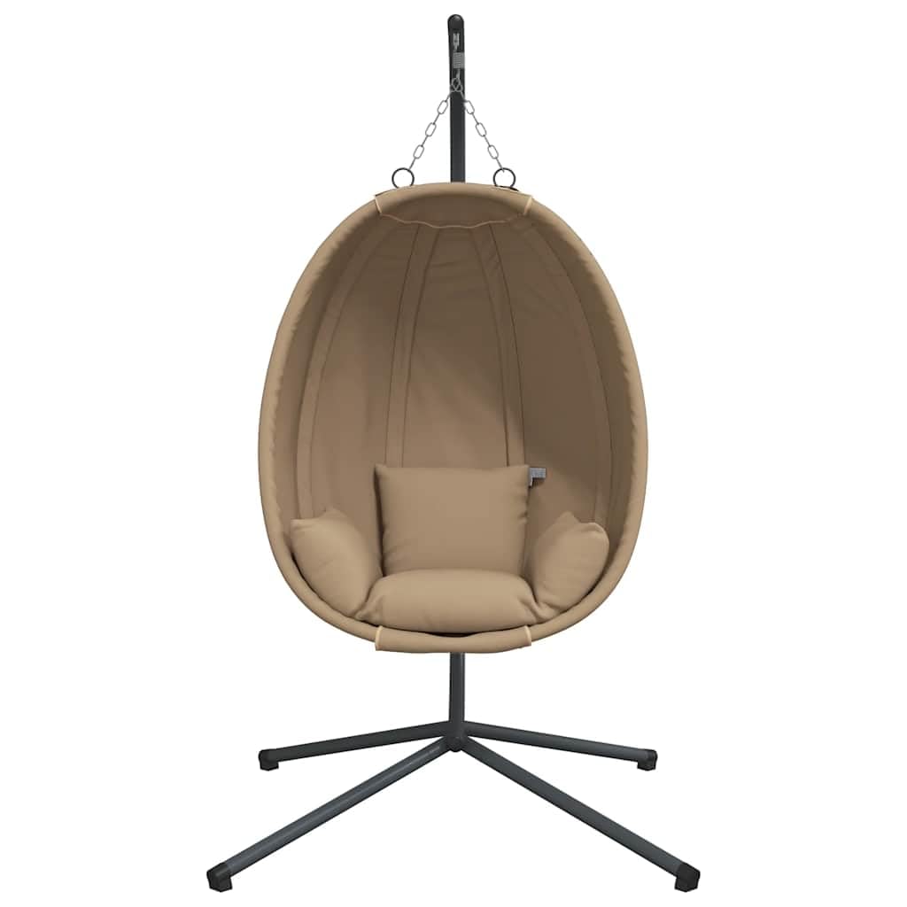 Genérico Silla Colgante Huevo con Soporte Tela y Acero Gris Taupe,Casa y jardín,Jardín,Artículos de Exterior,Balancines de jardín-4007410