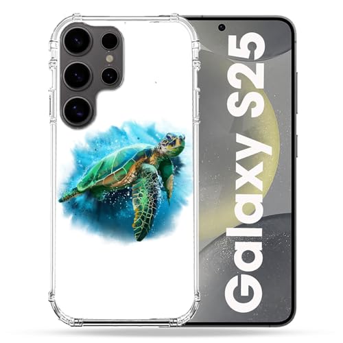 Coque renforcée Samsung Galaxy S25 robuste Cokitec imprimé tortue blanche