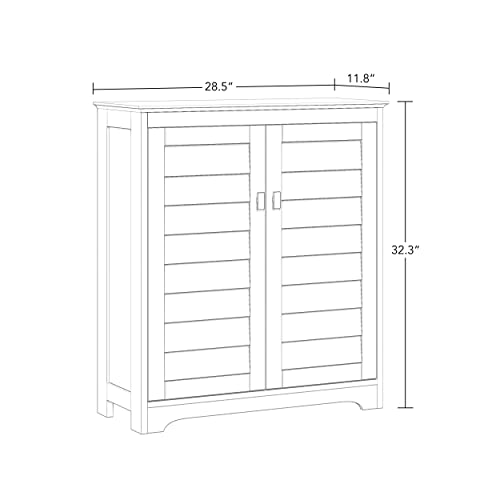 Riverridge Brookfield Bathroom Two Shutter Door Floor Freestanding Storage Cabinet, White #TOP2