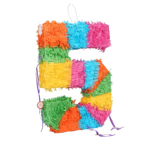 Fax Potato Number 5 Pop-Out Pinata with Blindfold - 35cm x 7.5cm x 50cm