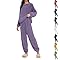 Nuaoxyeu christmas pyjamas women Pjs For Women Sets Warm Fluffy Pjs Set Cozy Fleece Pajama Thermal Long Sleeve Pullover and Casual Pants Comfortable Winter Homewear womens size 12-14