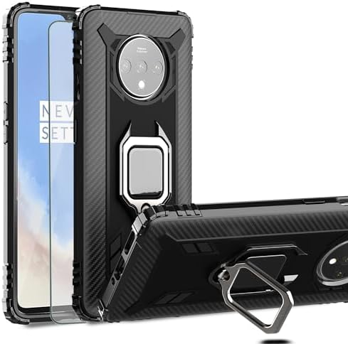 Custodia Portafoglio Asuwish Per OnePlus 7T Con Vetro Temperato – Pelle Blu Con Supporto E Cerniera - 6