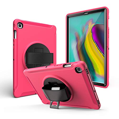 Coque Galaxy Tab S5e antichoc avec dragonne et support rotatif 360 rotatif