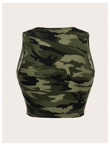 Floerns Women's Camo Print Sleeveless Deep V Neck Tank Top Street Crop Vest Tops2