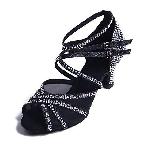 Zapatos de Baile Latino Syrads con Pedrería para Mujer Cover