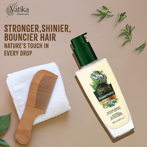 Vatika Naturals Rosemary Hair Oil 100ml - Nourishing Hair Oil with Sunflower, Olive & Almond Oil, Green, 100 ml (Pack of 1) - Image 2