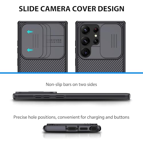 Image of Nilkin Classic Series Compatible for Samsung S23 Ultra Case with Camera Cover, [Camera Lens Protector] [Scratch-Resistant] [360 Full Protection] Shockproof Slim Phone Case (Black, S23Ultra)