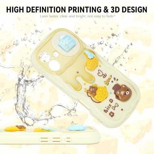 Image of ZORBES Cute 3D Bear Silicone Cover with Lanyard, Phone Case for iPhone 16