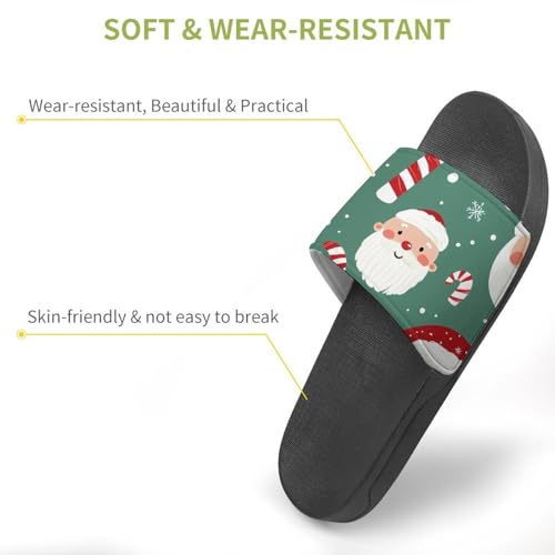 Cartoon Santa Faces Candy Men's Bathroom Slippers Shower Indoor Home Beach Outdoor Shoes for Women3