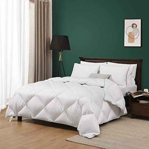 Basic Beyond Lightweight Down Comforter Twin Size,All Season White Twin Down Feather Comforter With Corner Tabs,64" X 88" #TOP6