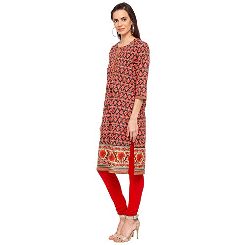 Image of Rangriti Womens Round Neck Printed Kurta