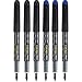 Pilot Varsity Disposable Fountain 6 Pack Combo, 3 Black and 3 Blue Pens
