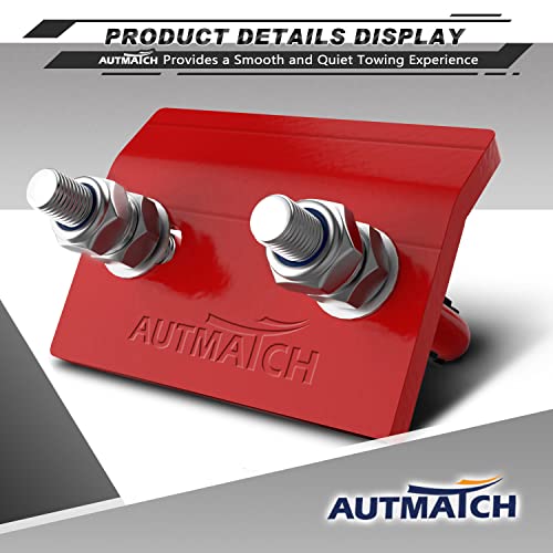 Autmatch Hitch Tightener Anti Rattle Stabilizer - Heavy Duty Hitch Clamp For 1.25 And 2 Inch Hitches, Rubber Isolator And Anti-Rust Double Coating Protective, Red #TOP1