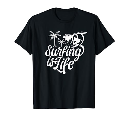 El surf es la vida Surfer Surfers Tabla de surf Surf Camiseta
