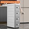 Angoliera Bagno Chiusa 6 Livelli con Ruote Grande capacità, Angoliera Cucina Salvaspazio con Cassetto Facile da Pulire, Mobile Angolare Soggiorno Moderno(Silver) #3