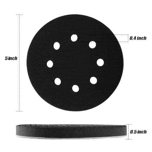 Image of POLIWELL 5-Inch 8 Holes Interface Pad Hook and Loop 5 inch Soft Density Sponge Cushion Buffer Backing Pad (Pack of 5)
