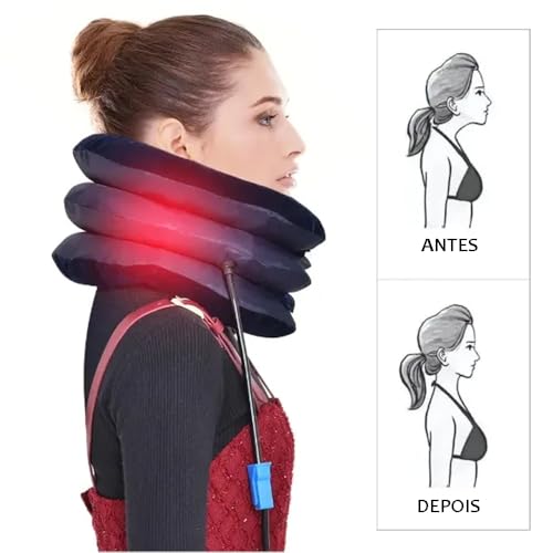 Suporte Cinta Colar Inflável Retrator Apoio para Pescoço, Dispositivo Tração Cervical, Melhor Postur