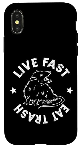 Funny Live Fast Eat Trash Possum Lover �X�}�z�P�[�X iPhone X/XS �p