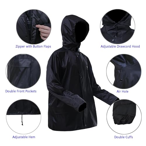 Image of Rizzon Rain Suit Jacket /Trouser for Men Women Waterproof Lightweight Rain Gear for Outdoor Farm Fishing Motorcycle