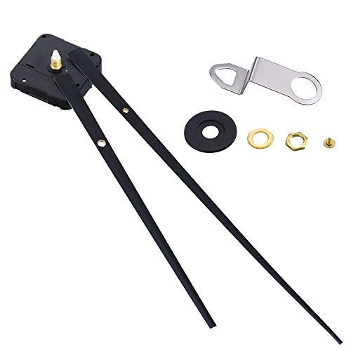 Mudder High Torque Clock Movement with 2 Hands to Fit Dials up to 58.6 cm/ 23.1 Inches in Diameter (Shaft Length 23 mm/ 9/10 Inches, Black)