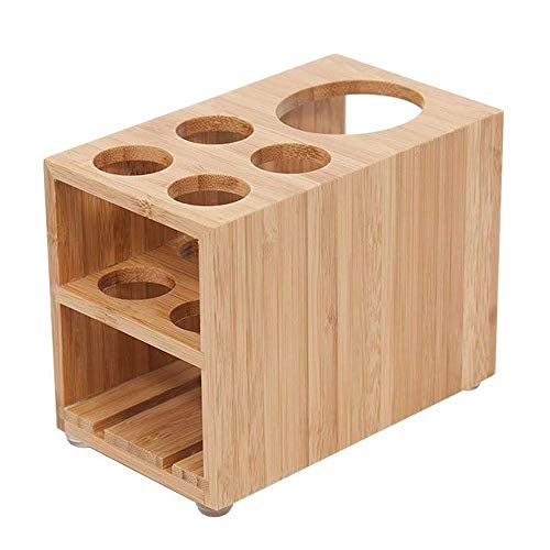 MobileVision Toothbrush and Toothpaste Holder Stand for Bathroom Vanity Storage, Bamboo, 5 slots
