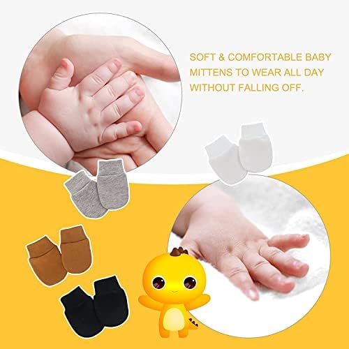 Runmeihe 8PCS Cotton Baby Hats and Gloves, Newborn Hospital Hats Winter Soft & Warm Knotted Cap for Boys and Girls, Baby Hats 0-10Month-Old