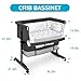 YADAQE Baby Bassinet, Baby Basinet Bedside Sleeper, Easy to Fold Portable Crib Side Bassinet 2025new Style Girl/boy bassinets (Dark Gray)