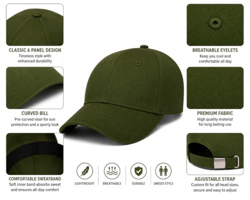Image of Branded Cap for Men Women Unisex Boy's Girl's Topi Adjustable Strap Free Size Cotton Summer Sports Cricket Gym Dance Free Size