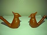 Sanyork Fair Trade Ocarina Clay Chirping Whistle Bird Set of Three Hand Made~peru