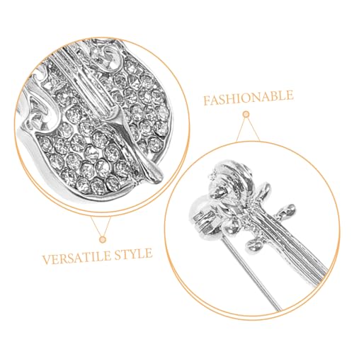 XINCXIN Clip for scialle for maglione, clip for scialle for maglione vintage Chai, spilla for violino spilla con strass