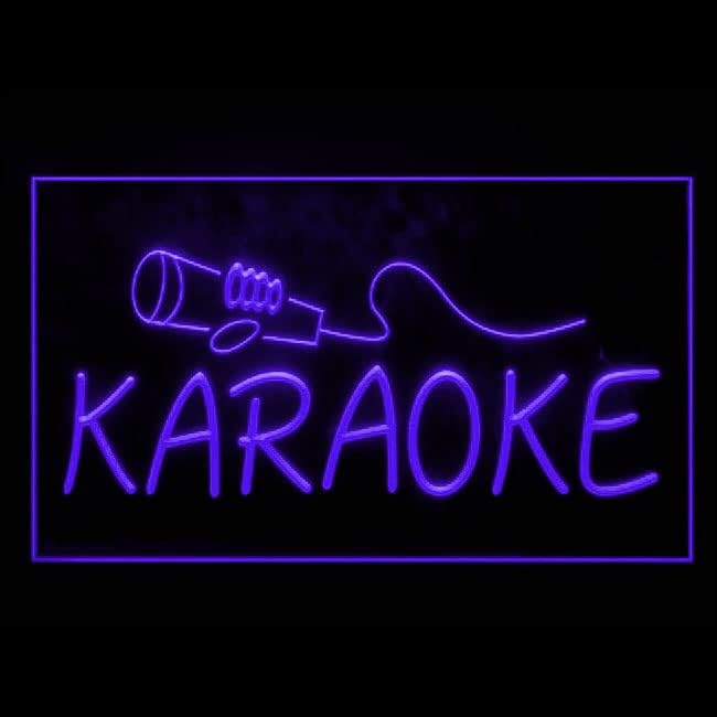 Miniatura 2 de 140015 Karaoke Lounge Box Club Singer Bar Pub Open Home Decor Display LED Letrero de neón con luz LED (12 x 8 pulgadas, morado)