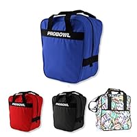 1 Ball Bowling Tasche – Pro Bowl Basic Single Tote – Bowlingbag für Ball Schuhe – Tragbar Schmal – Gepolsterter Ballteller – Leichte Bowlingtasche mit Tragegriffe – Tasche Herren Frauen Kinder - Blau