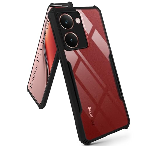 Image of Jkobi Back Cover Case for Realme P3 Ultra (Shockproof with Polycarbonate Clear Panel | Professional Black)