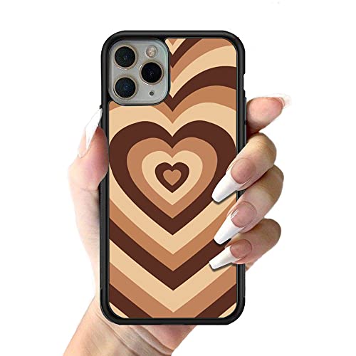 Latte café en Forme de Coeur coque iPhone 13 Max et 12 Mini Finition Premium Graphique A1