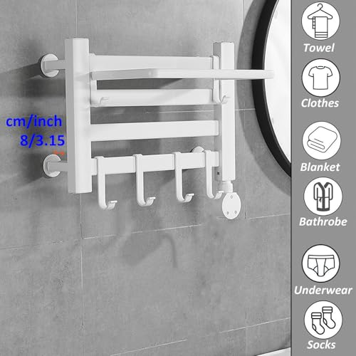 Toallero calefactor blanco contra la humedad persistente en el baño 3