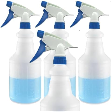 EZPRO USA Blue Empty Spray Bottles 16 oz for Cleaning Solutions, Squirt Bottles for Cleaning, Spray Bottle, Squirt Bottle, 4 pack Cover