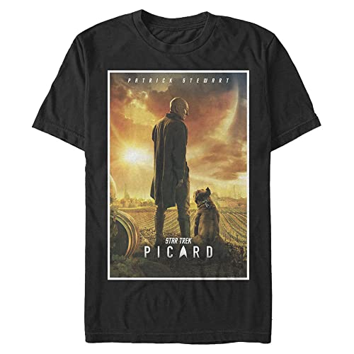T-shirt Star Trek Picard Dog pour homme grand et fort en coton confortable
