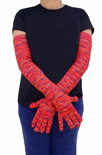 Image of Women's Driving Gloves, Printed Cotton Full Hand Summer Gloves for Protection from Sun Burn /Heat /Pollution (Pack of 1 Pair)