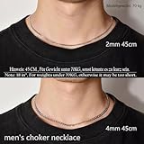 SILBERTALE 925 Sterling Silver Chain Necklaces for Mens Women Italian Curb Chain Necklace Width 2/3/4mm Super-flat Without Pendant Necklace With Gift Box - Image 8