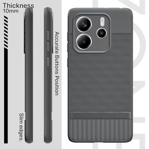 Image of Pikkme Back Cover for Redmi Note 14 5G Camera Protection 3D Hexa Cube Design Silicone Protective Bumper Case (Grey)