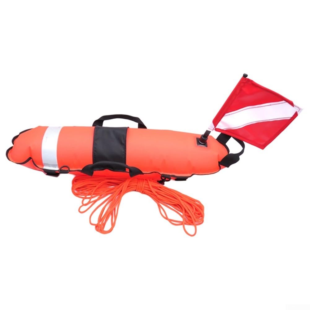 Flotteur de plongée pratique avec poignées de transport et rangement pour lumières, filets et sacs étanches (rouge)