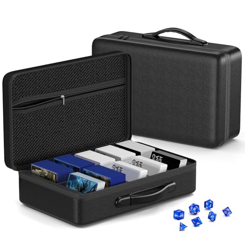 Vitula 1200-2200 Cards Case Fits for MTG Cards Against Humanity Yugi-oh Portable Card Storage Box with a Dice Set Used to Storage Trading Card or Game Card (L Black)
