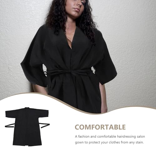 Alipis Hair Salon Client Gown Cape Multi-function Haircut Protective Apron for Hair Dyeing Black Salon Smock for Hairdressing miniatura 7