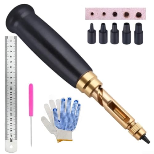 Perforatrice japonaise réglable de 6 tailles pour travaux manuels en cuir, caoutchouc, plastique, papier, feutre, avec boîte de rangement