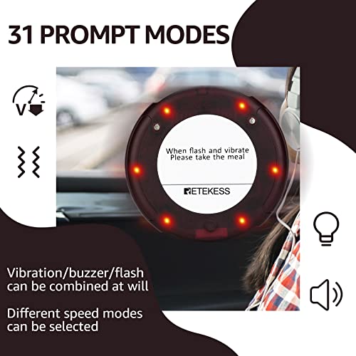 Retekess Td163 Pager System,Restaurant Buzzers Long Range,Set Vibration,Dual Charging Base,20 Coaster Pagers For Hospital,Kitchen,Medical Office,Nursery #TOP3