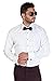 AZAR MAN Slim fit Lay Down Spread Collar French Cuff Tuxedo Shirt 15 Medium White