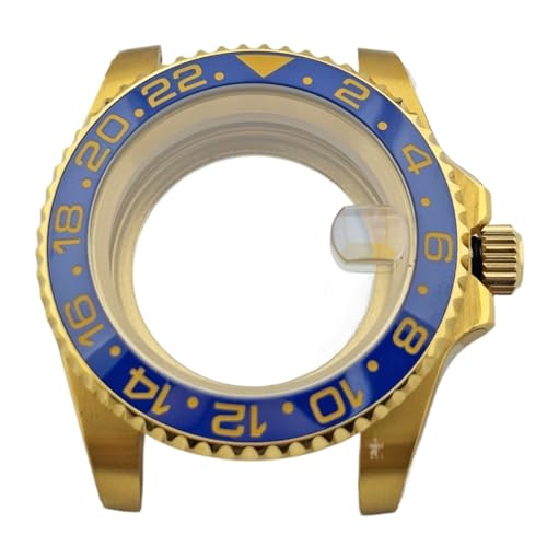 GMT �f���A���^�[�� �S�[���h���v�P�[�X NH34 NH35 NH36 �����������[�u�����g�p - 40mm 100BAR �h���X�e�����X�X�`�[�� �T�t�@�C�A�K���X�t��(Glass back cover 4,NO Date)