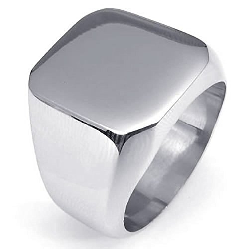 Bague homme argent bandes biker anneau acier inoxydable style cachet